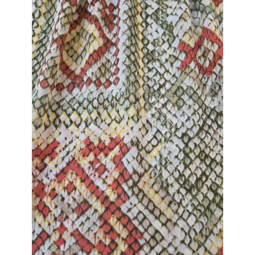 Alfred Dunner Popover Top 16P Multicolor Lightweight‎ 3/4 Sleeves Relaxed Flowy